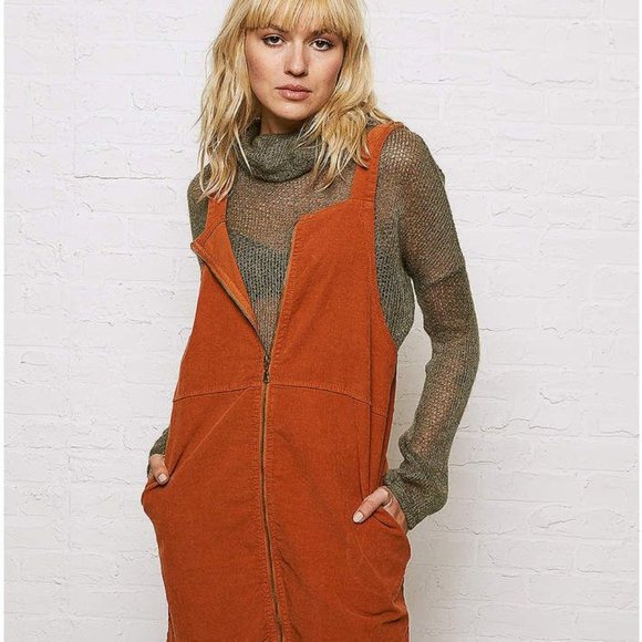 American Eagle Don’t Ask Why Orange Cord Jumper - Picture 5 of 5